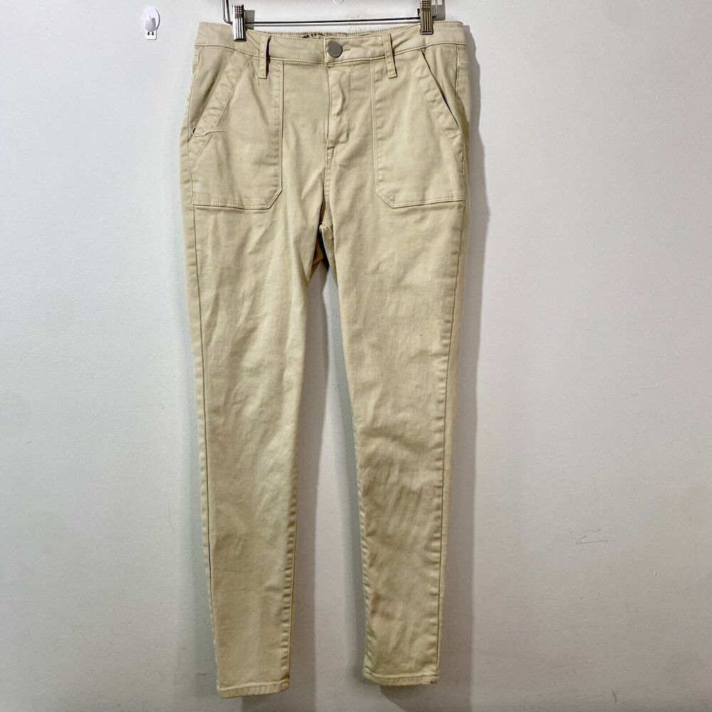 Seven7 Utility High Rise Ankle Skinny Stretch Twill Pants Light‎ Tan Womens 8